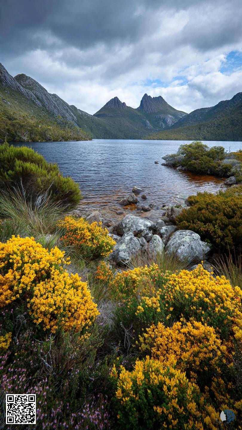 Դավե լիճը, Տասմանիա | Հայելային հանդարտ լիճ՝ շրջապատված խիստ լեռնագագաթներով ու վայրի ալպյան ծաղիկներով՝ Տասմանիայի անարատ գեղեցկությունը՝ փոփոխվող երկնքի տակ