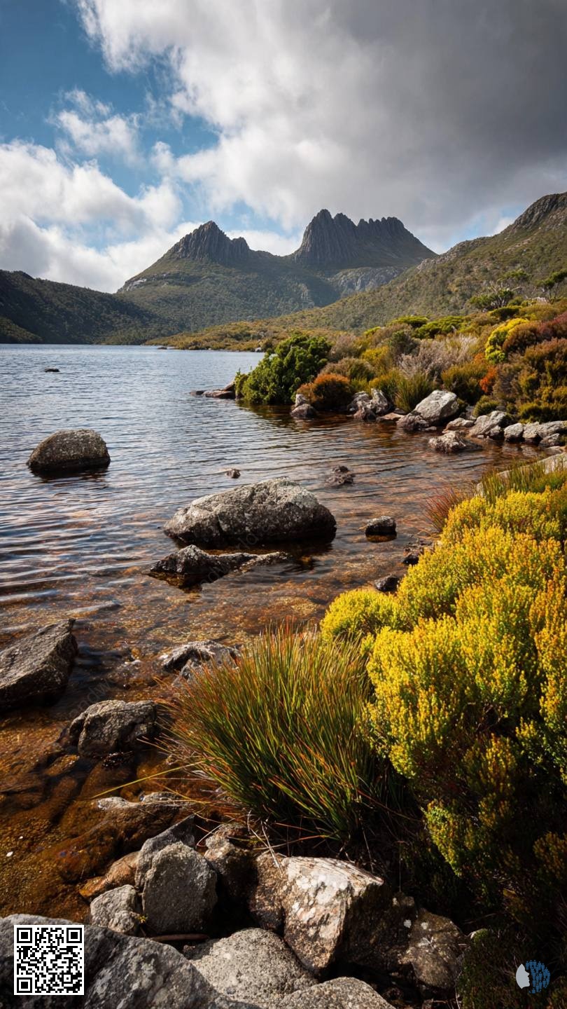 Դավե լիճը, Տասմանիա | Հայելային հանդարտ լիճ՝ շրջապատված խիստ լեռնագագաթներով ու վայրի ալպյան ծաղիկներով՝ Տասմանիայի անարատ գեղեցկությունը՝ փոփոխվող երկնքի տակ