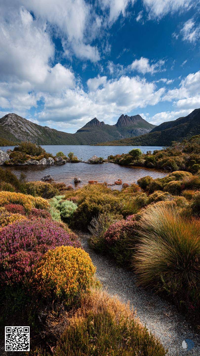 Դավե լիճը, Տասմանիա | Հայելային հանդարտ լիճ՝ շրջապատված խիստ լեռնագագաթներով ու վայրի ալպյան ծաղիկներով՝ Տասմանիայի անարատ գեղեցկությունը՝ փոփոխվող երկնքի տակ