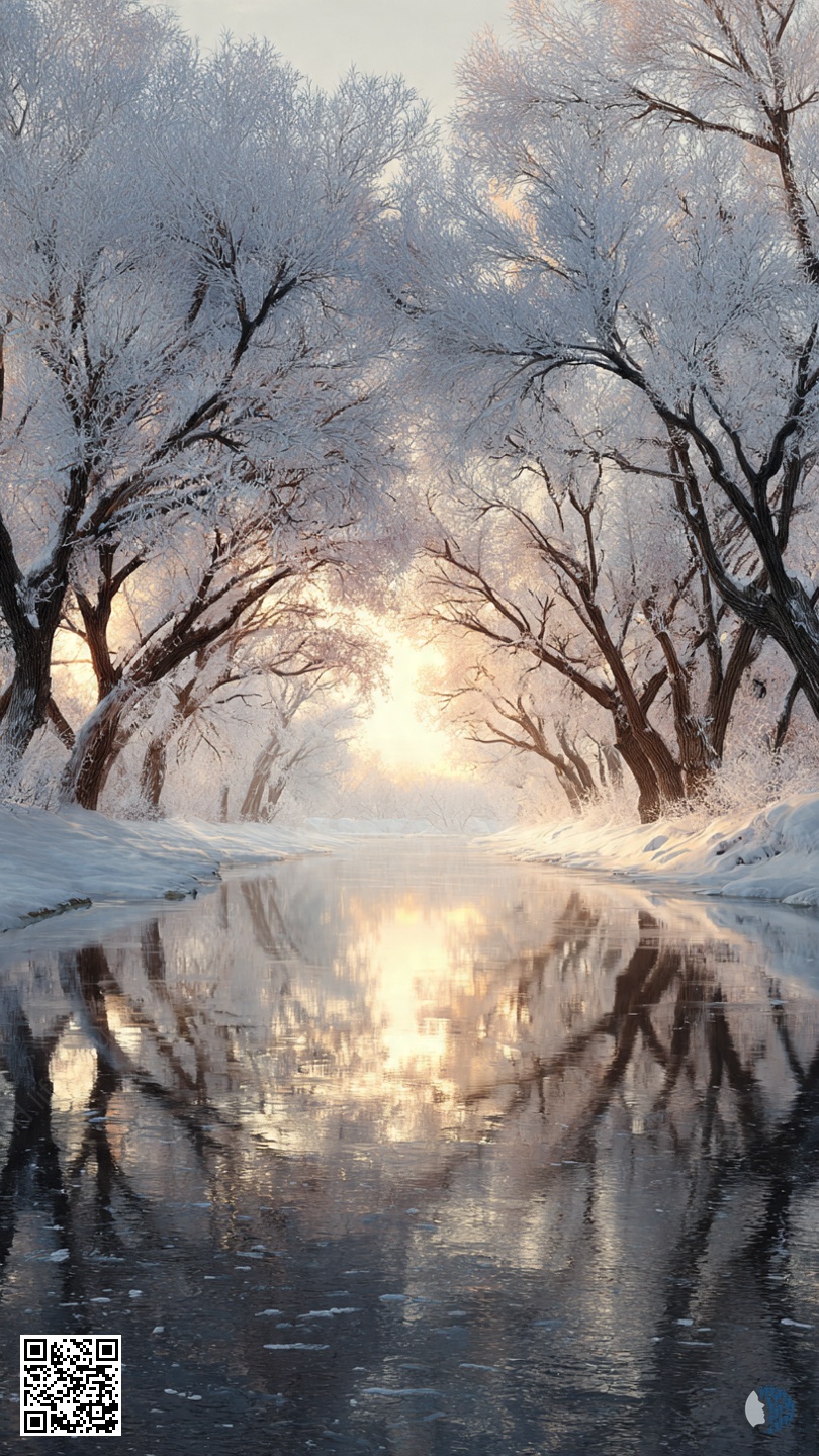 Winter Glow of Dawn | Snow-covered forests and quiet rivers in the soft light of dawn - warm rays, frost and calm winter landscapes.